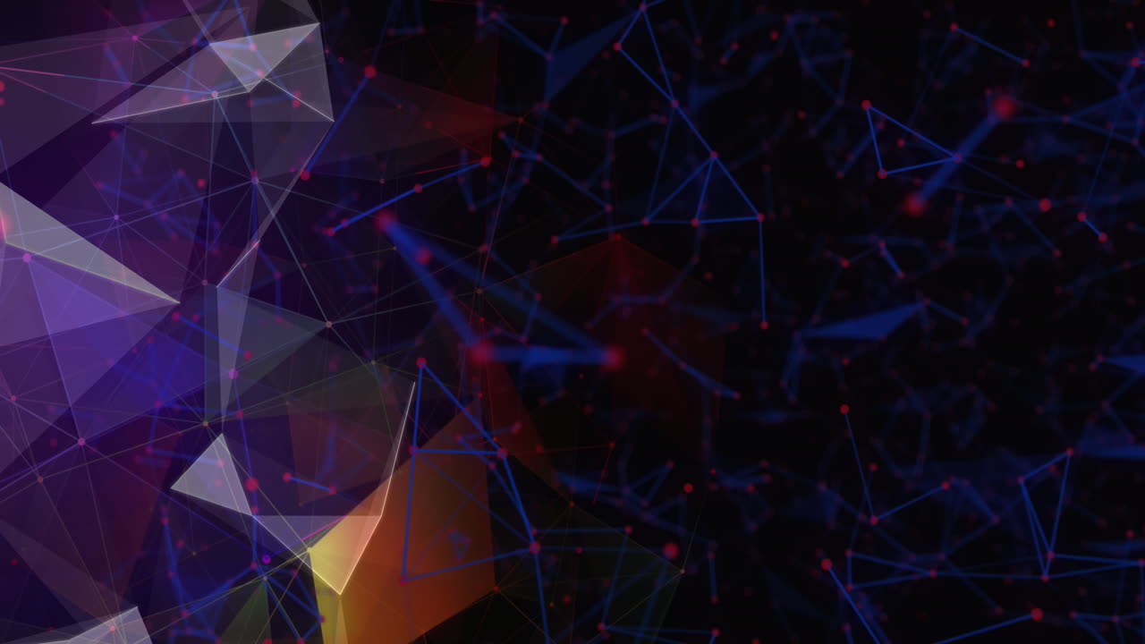 Animation of network of connections moving on black background