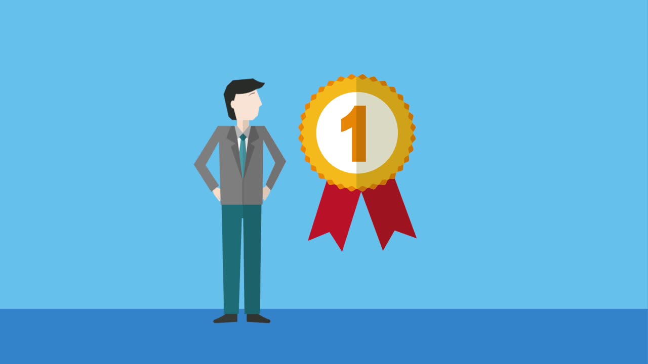 empresario medalla premio ganar éxito victoria