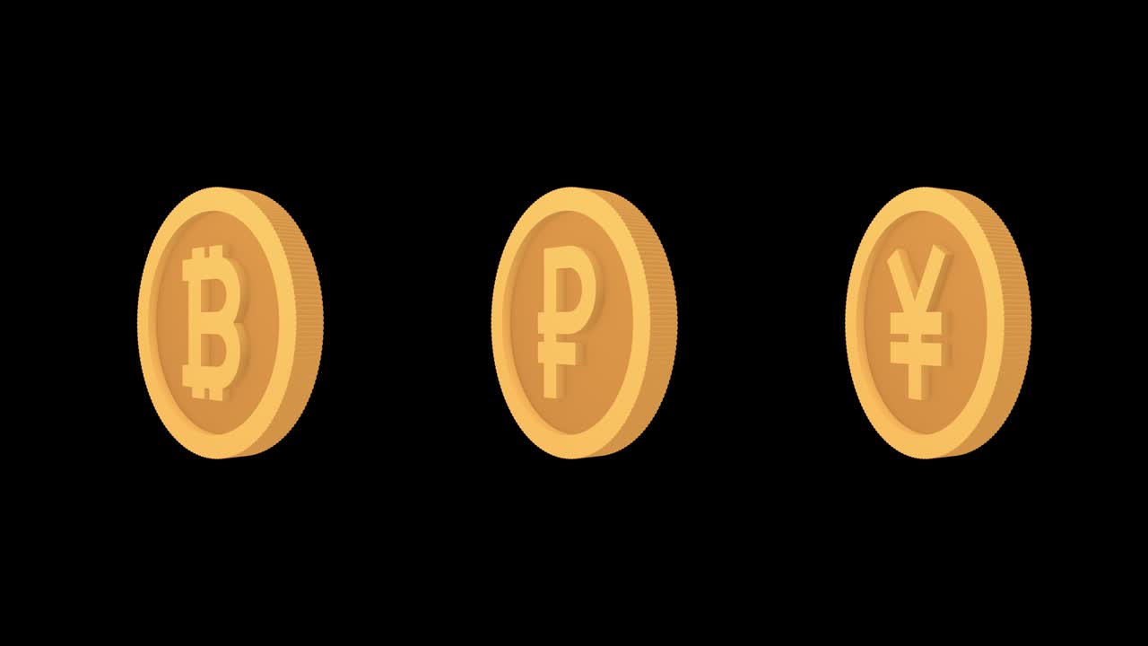돈 기호 동전 비트코인 루블 엔 아이콘 세트 알파 채널