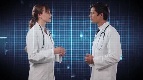 Animation-of-two-doctors-discussing-over-a-heartbeat-monitor-in-the-background.-