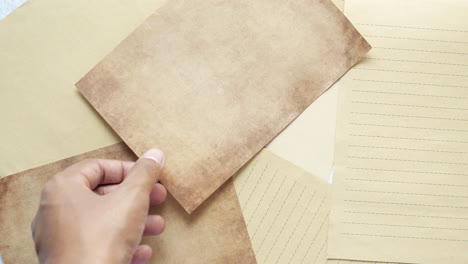 thank you message and envelope on wooden table