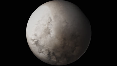 simulated planet with atmospheric clouds