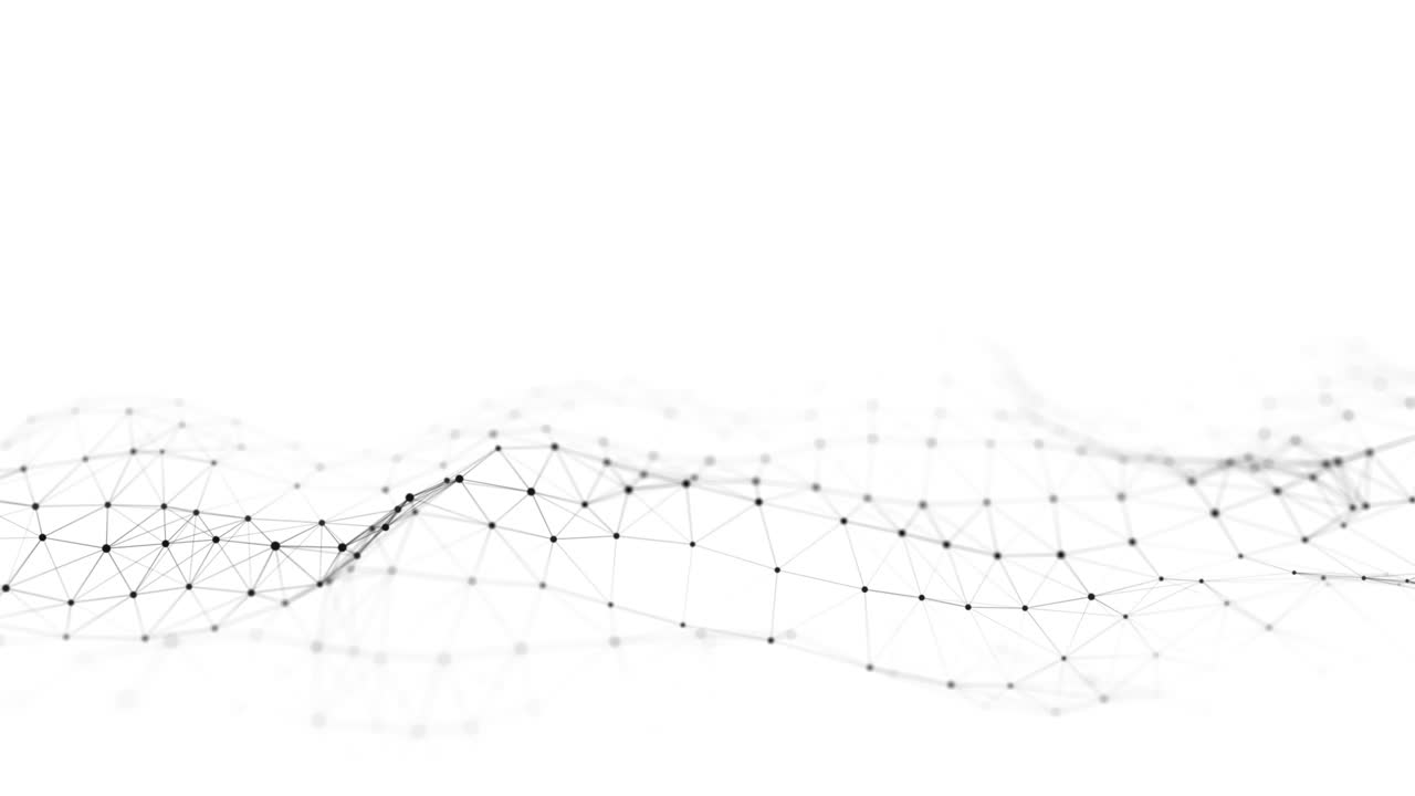Dynamic wave with connected dots and lines on a white background ...