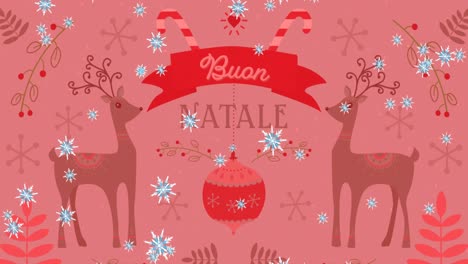 Animación-De-Nieve-Que-Cae-Sobre-Texto-De-Buon-Natale-Sobre-Fondo-Rojo