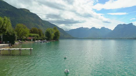 lake annecy is perfect for swim or participate in watersports in this natural oasis