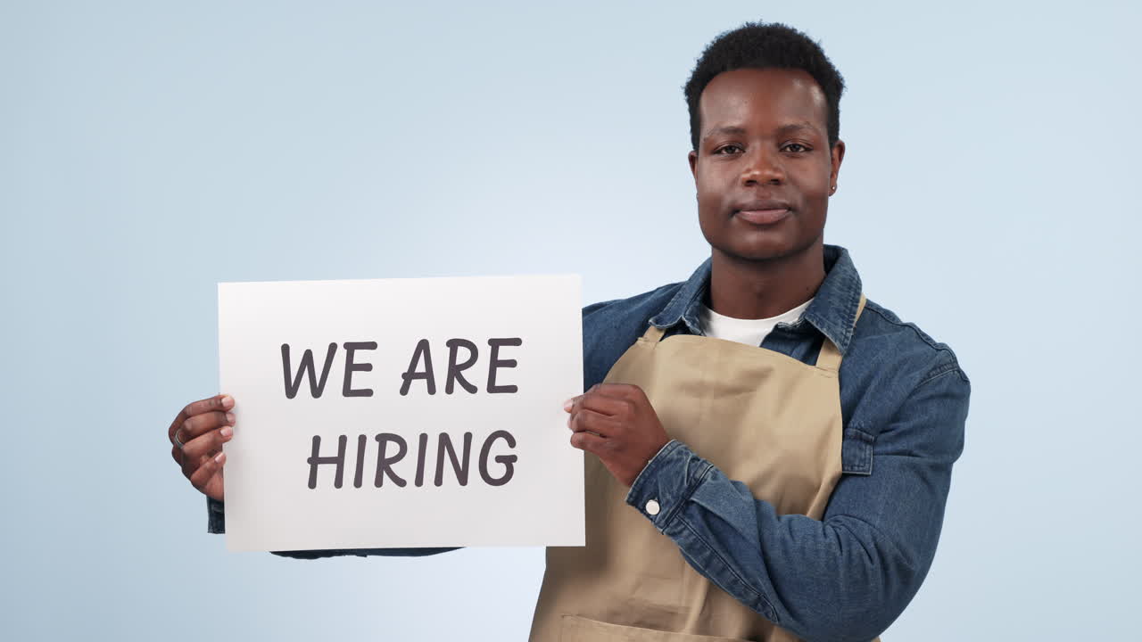 Happy black man, billboard