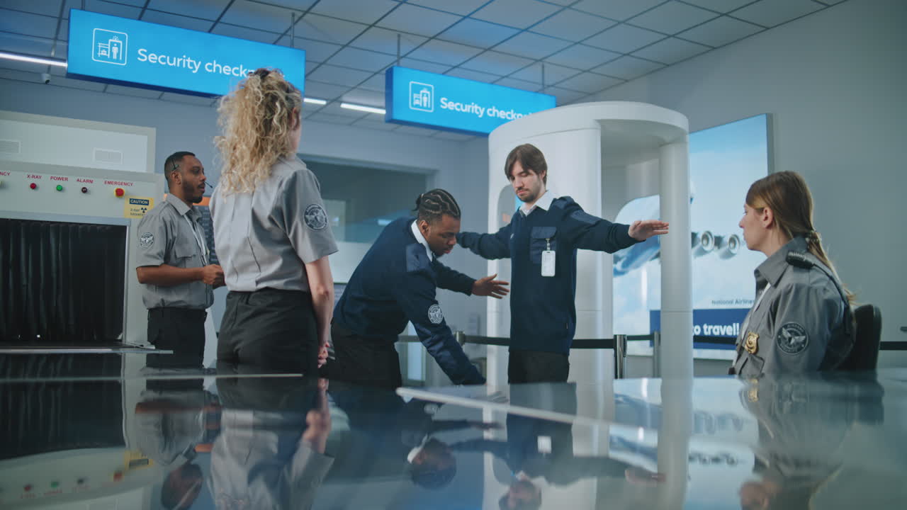 проверка на контрольно-пропускных пунктах аэропорта