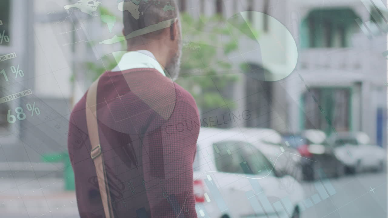 인포그래픽 인터페이스의 애니메이션, 상담 텍스트, 자전거를 타고 는 아프리카계 미국인