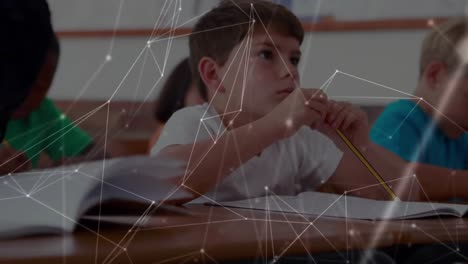 animación de la red de conexiones entre diversos escolares