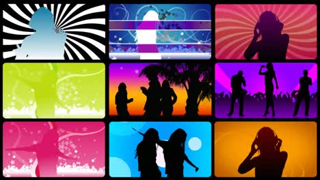 imágenes de montaje de jóvenes bailando