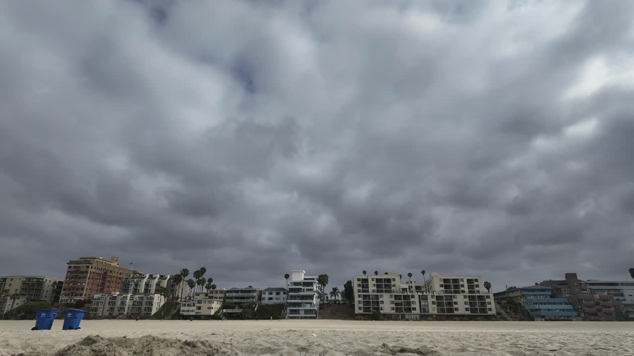 Long Beach cityscape from the beach