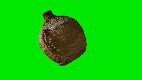 clay-brown-wicker-jug-on-green-chromakey-background