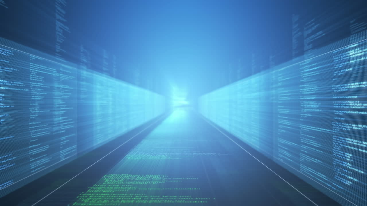 animación digital de múltiples pantallas con procesamiento de datos contra un fondo azul