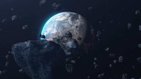 earth under asteroid bombardment