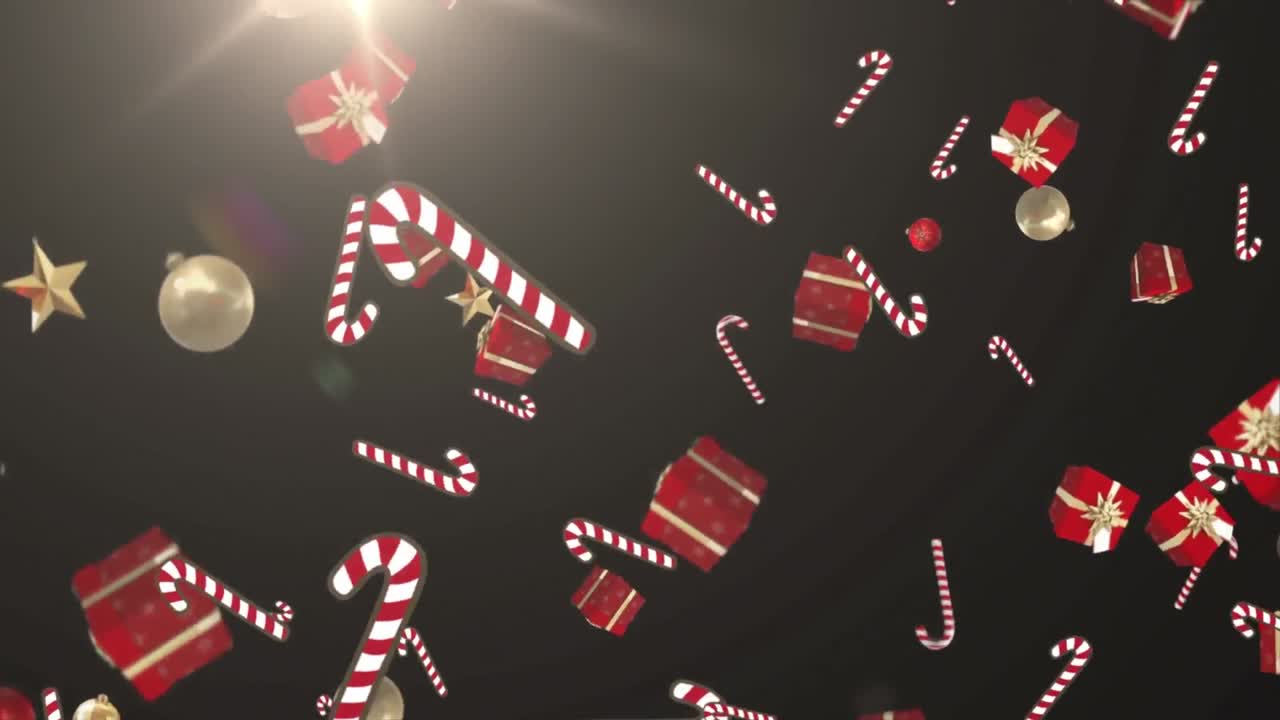 animación digital de varias decoraciones navideñas