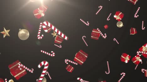 Digitale-Animation-Mehrerer-Weihnachtsdekorationen