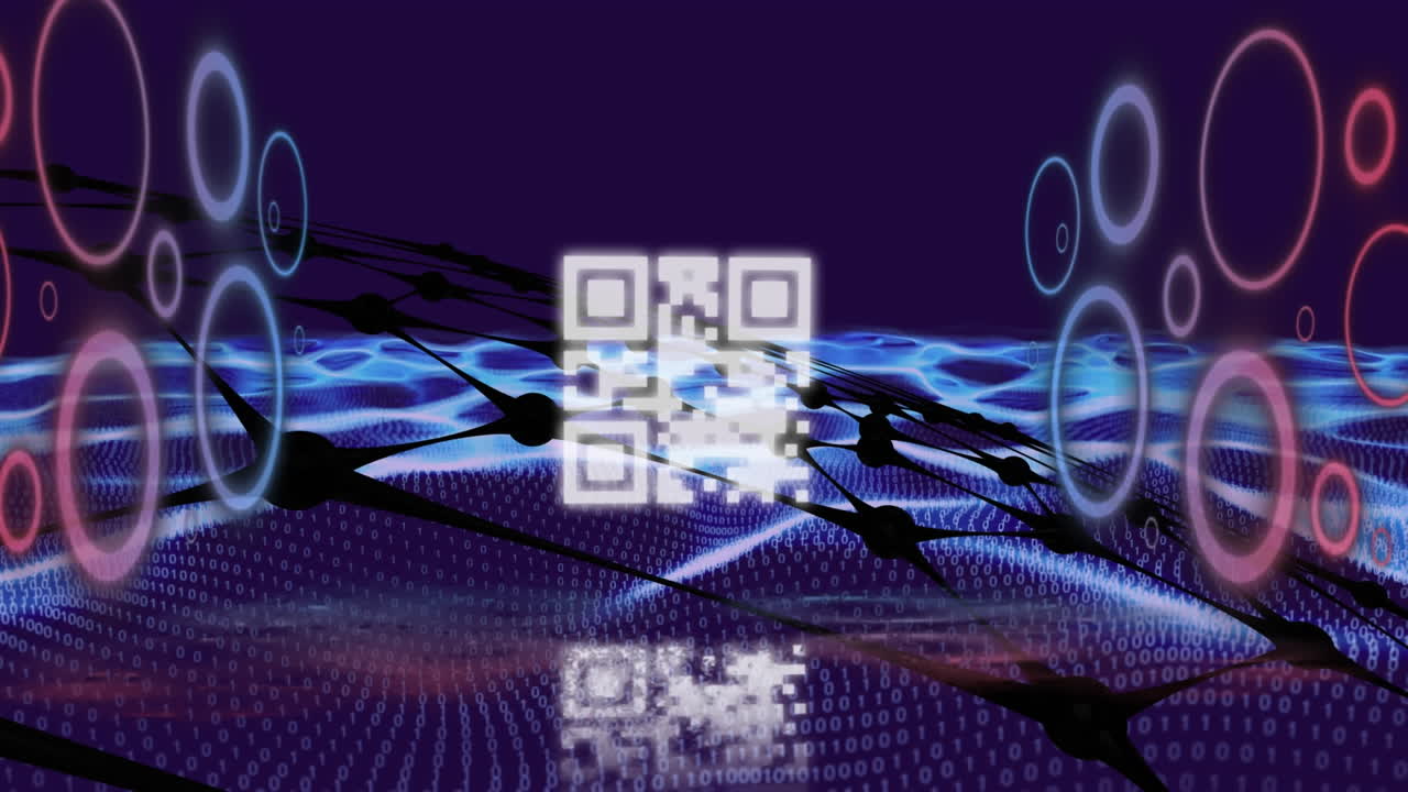 Animation of network of connections over qr code