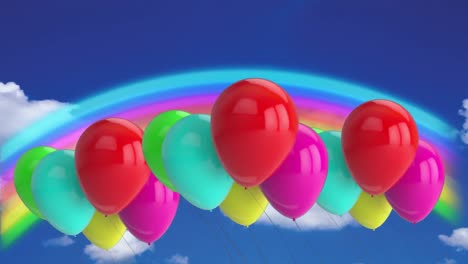 globos en el cielo azul