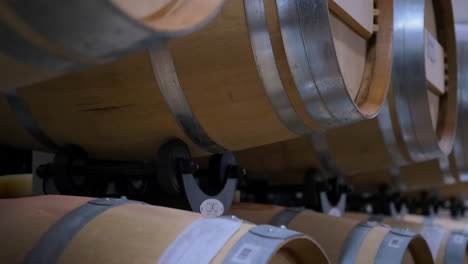 wine barrels in storage