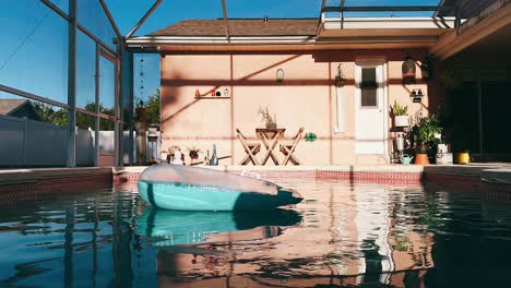 relaxing backyard pool scene