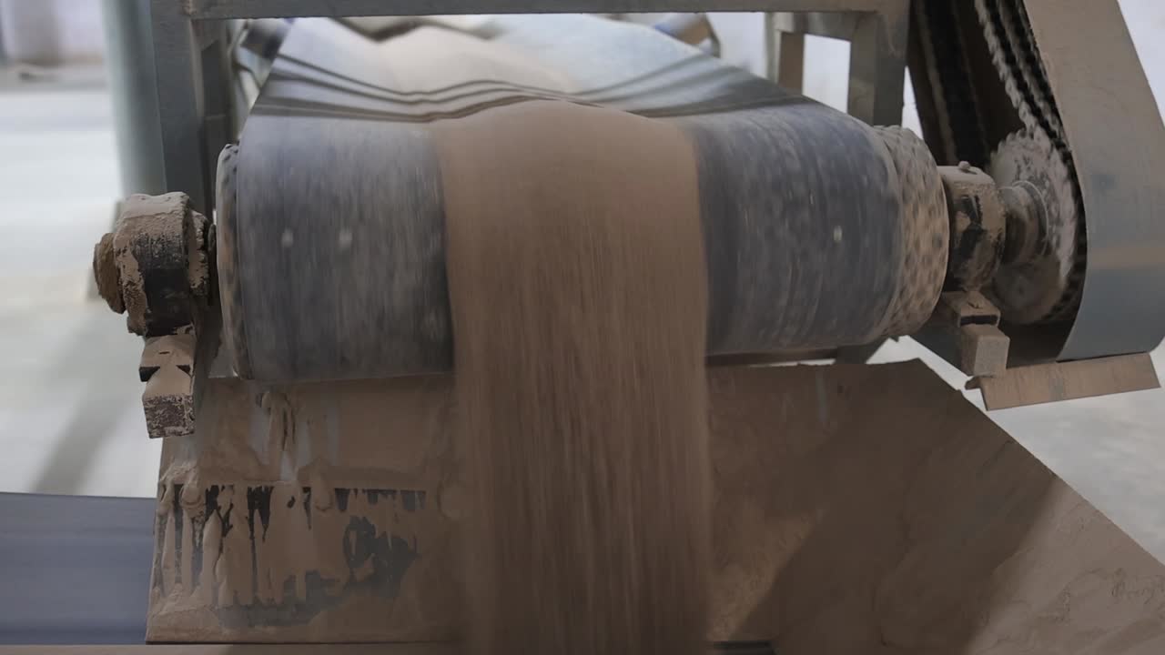 raw material is going in the machine to convert in slurry