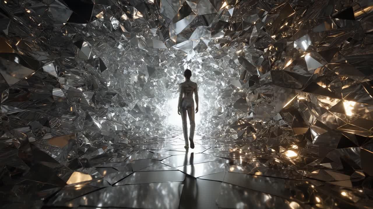 Crystal Tunnel with Person