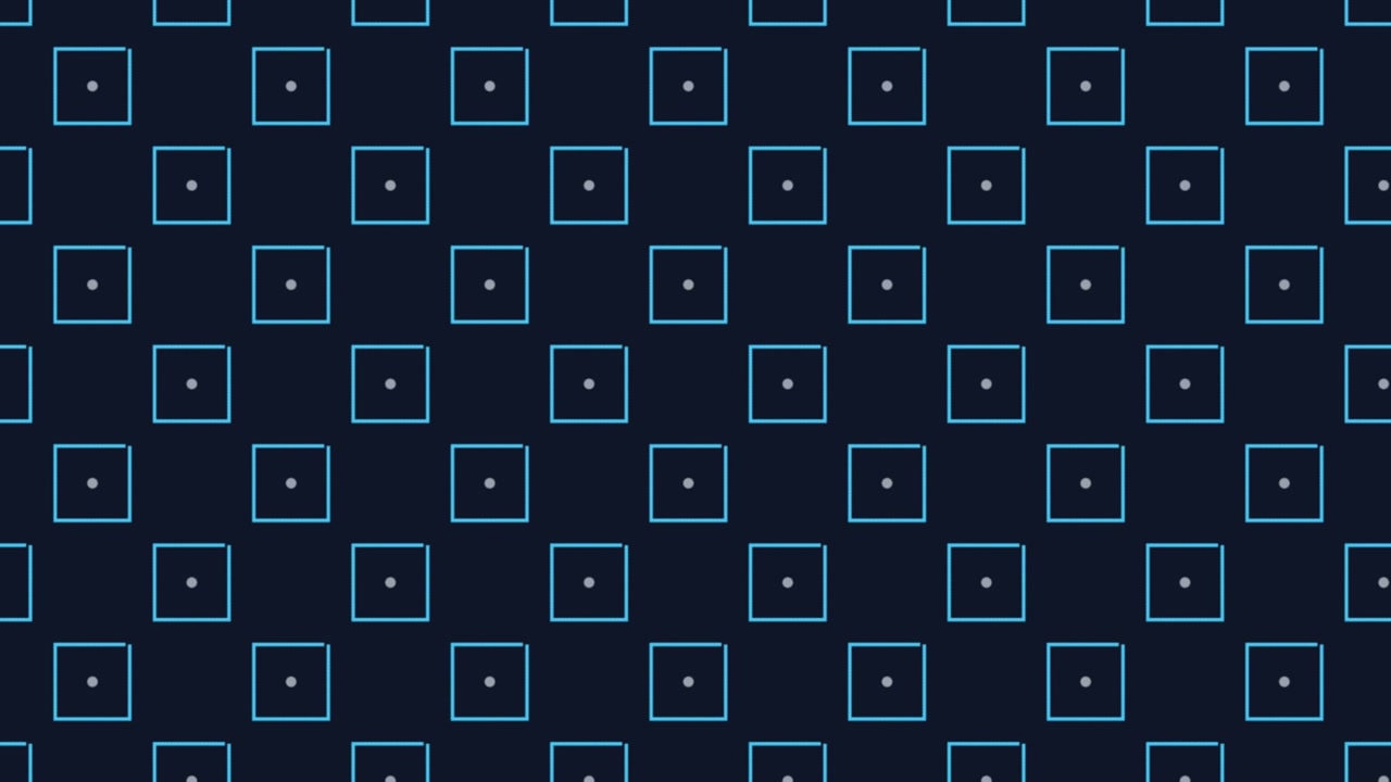 Minimal animation of boxes circling around dots in smooth orbital motion. Clean geometric motion graphic ideal for tech visuals, data concepts, UI design and modern digital backgrounds.
