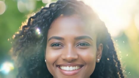 beautiful woman smiling in the sunlight