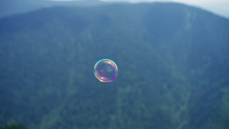 soap bubble over mountains