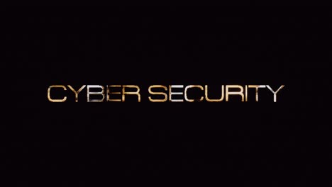 texto de seguridad cibernética palabra luz de oro bucle de animación con efecto de texto de fallo. 4k 3d bucle sin costuras elemento de efecto de seguridad cibernética para tráiler de cine, ventas de marketing título banner. estilo de la vieja consola de juegos