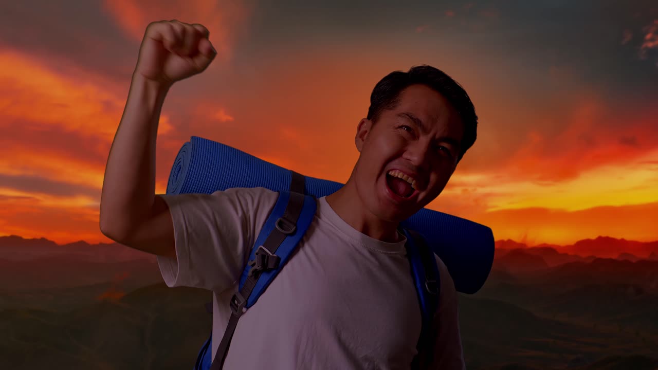 해가 뜨는 행복한 여행자