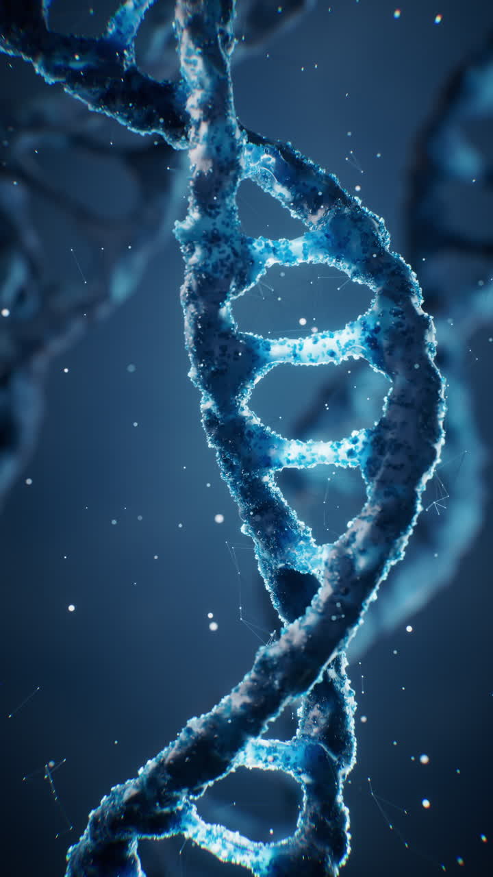 estructura de adn biológico con concepto de bioingeniería, renderización en 3d.