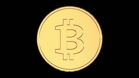 bitcoin - looped animation on green screen. chroma key. 3d illustration
