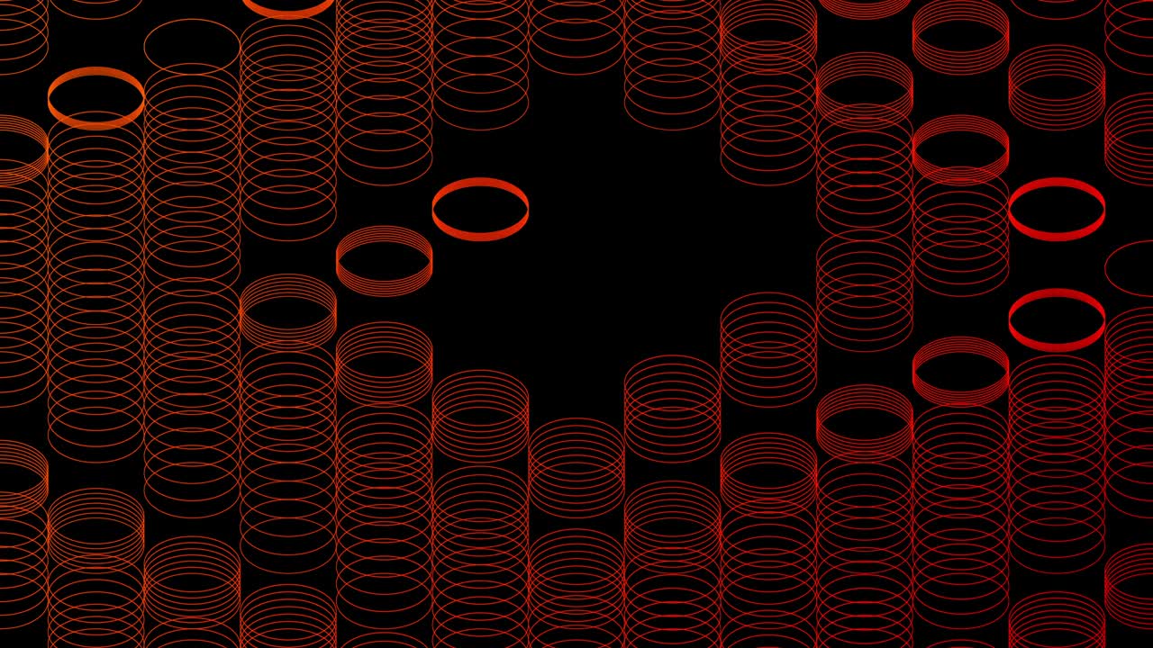 3d 가상 이소메트릭 서클 조명 이동, 기술 네트워크 디지털 데이터 전송 개념 디자인, 검은 바탕에 반이는 애니메이션 4k