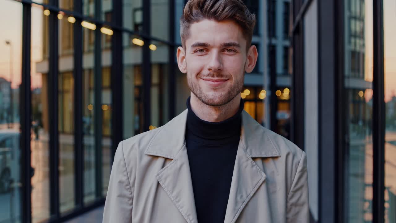 도시에서 스타일리시한 남자