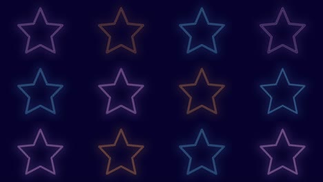 Stars-pattern-with-pulsing-neon-colorful-light
