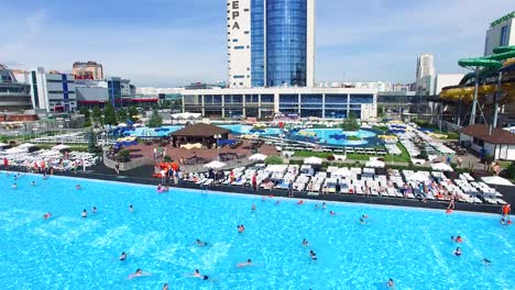 large public pool in a city