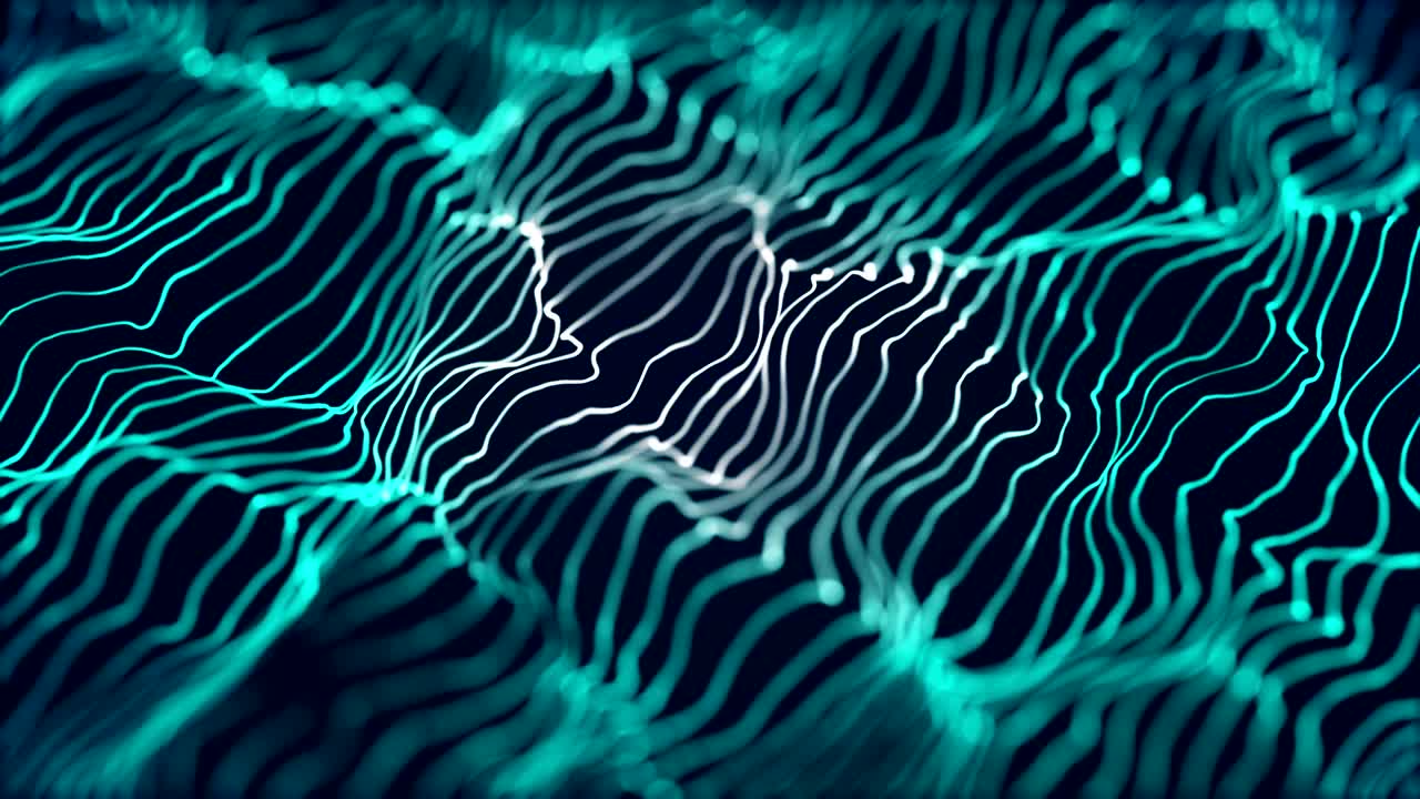 elegant abstract waving string lines motion background seamless loop blue