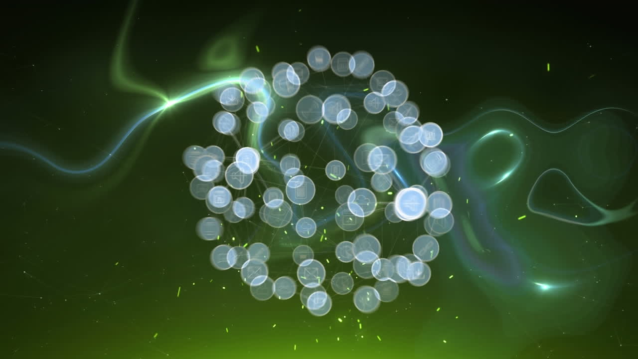 연결 네트워크와 함께 지구의 애니메이션