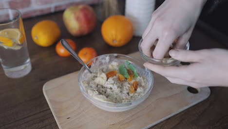 Preparing-Oatmeal-Porridge-With-Fruit