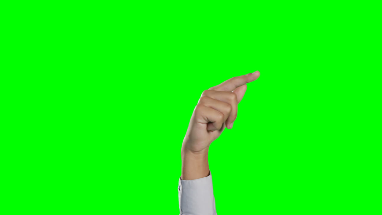 미래의 디지털 화면을 사용하여 손의 클로즈업