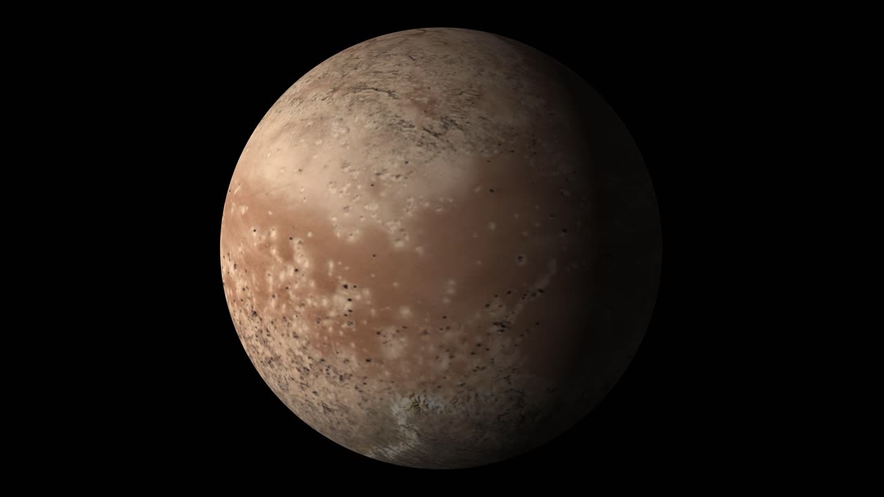 Planet Mars rotating in space