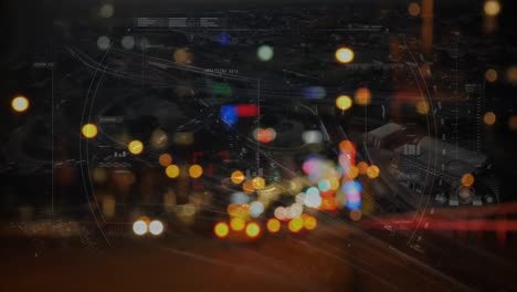 digital composite of bokeh of busy city street