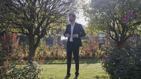 businessman in a park