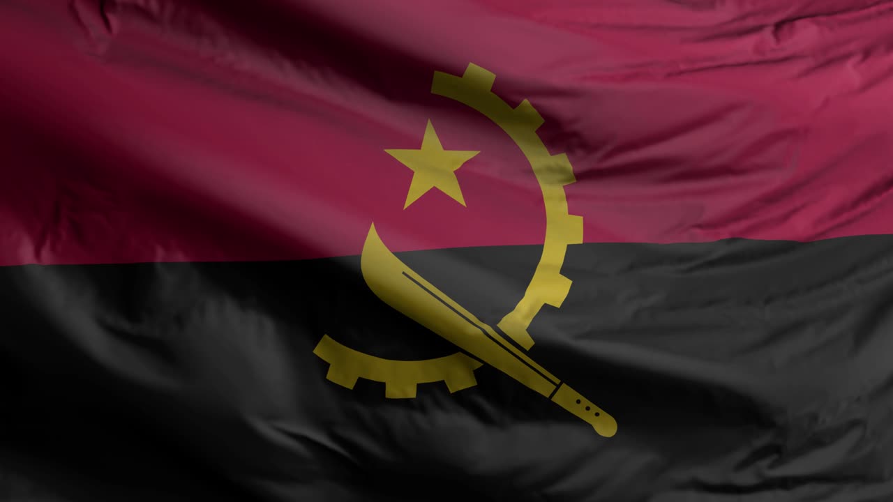 bandeira de angola animação de agitação de close-up sem costura. fundo de angola. renderização 3d, resolução 4k