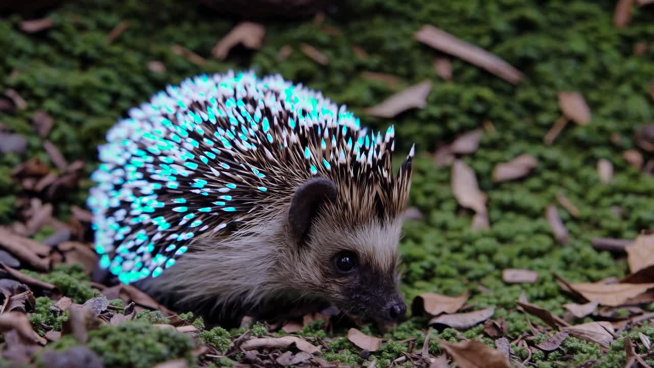 Glowing Hedgehog in the Forest