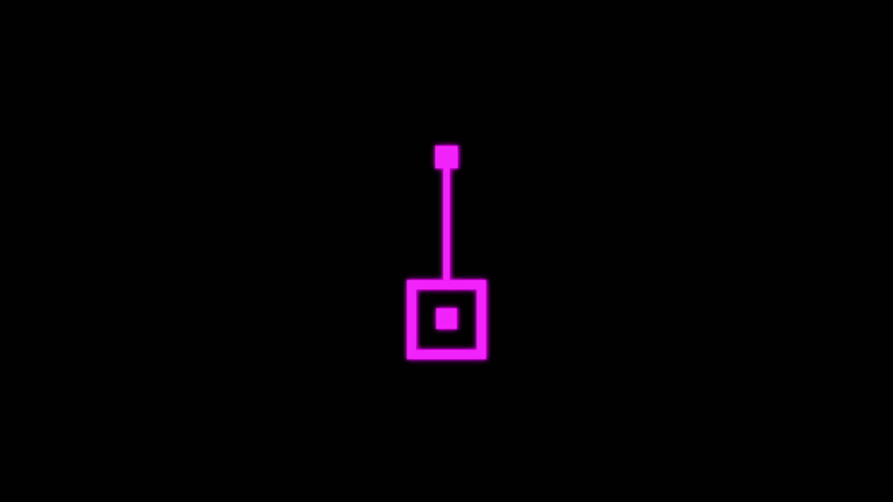Pink Geometric Pendulum Swinging on Black Background