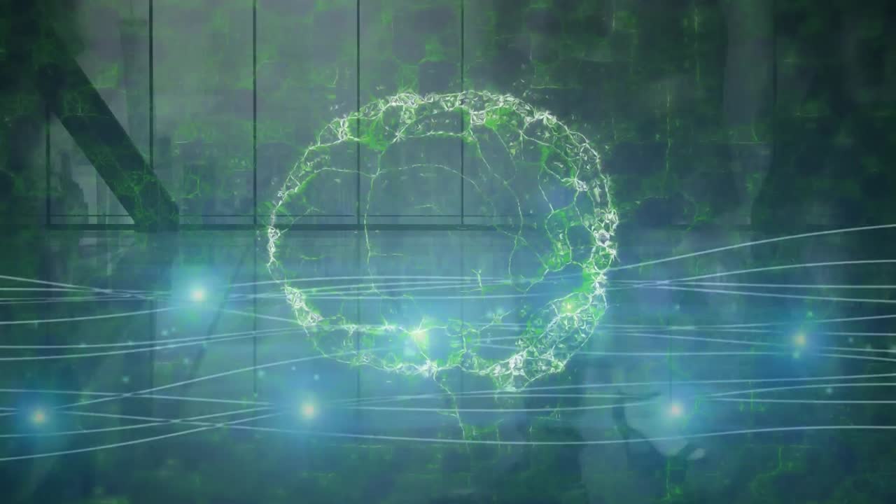 Premium stock video - Animation of human brain spinning over people ...