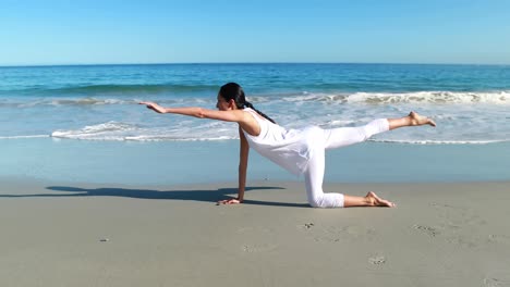 woman performing stretching exercise