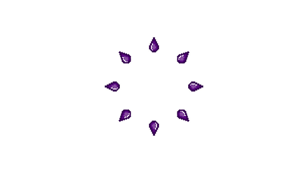Pixel Art Mini Drop Spinning Circle Animated Overlay Transparent 30fps (7)